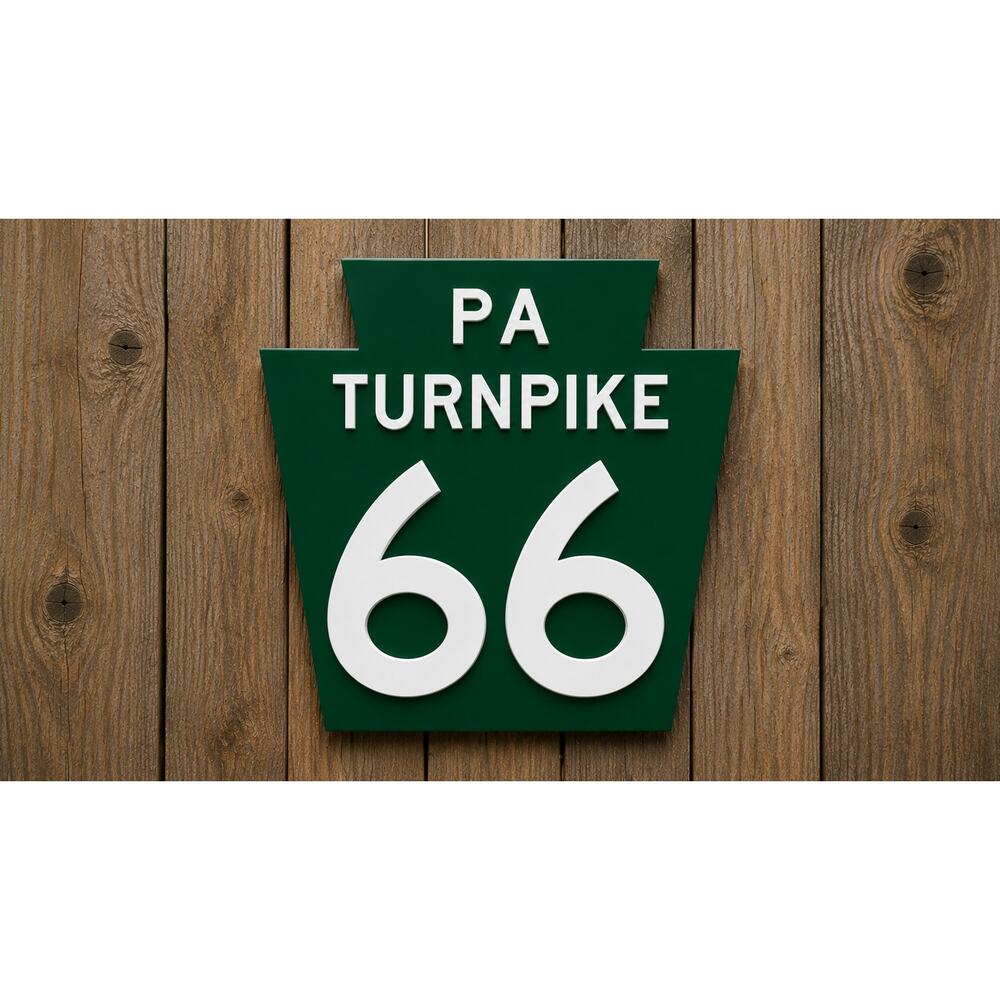 Pennsylvania Turn Pike Route 66 Road Sign Highway Interstate Travel PA Penn